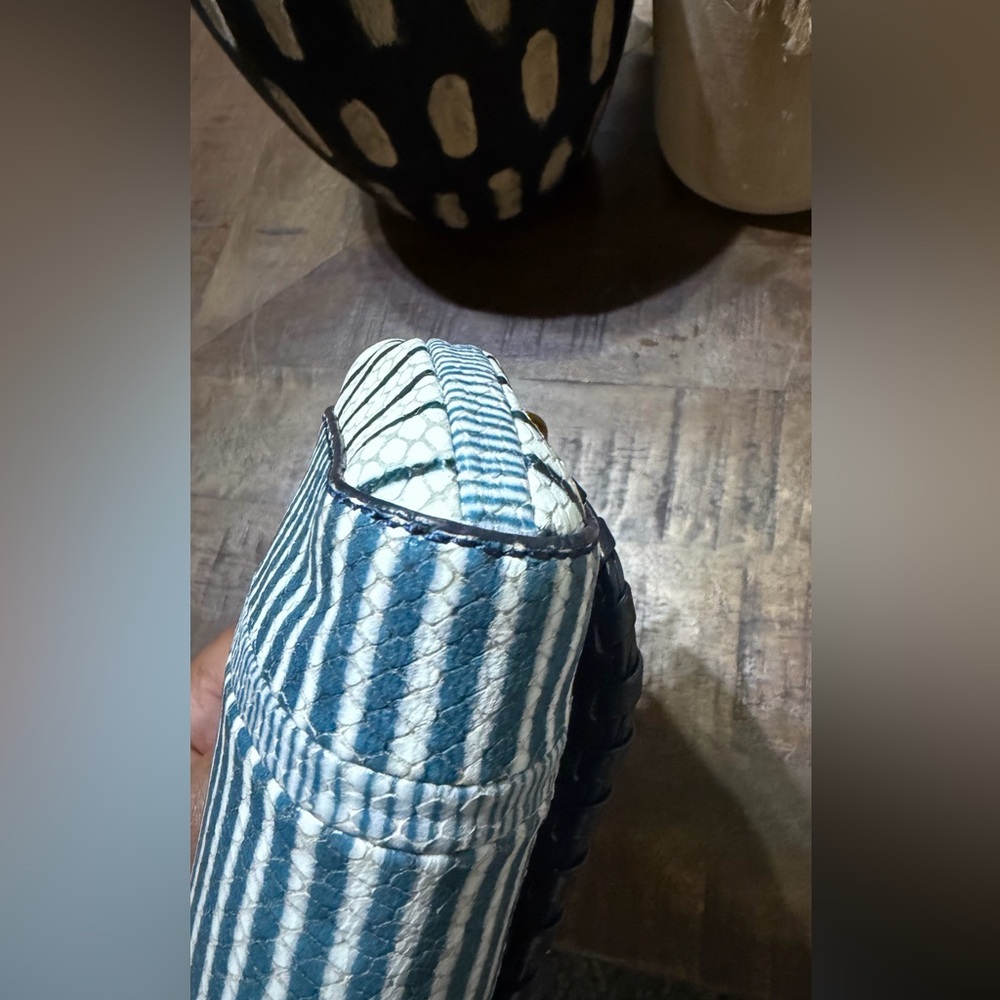 Euc Tory Burch Marion Python Embossed Leather Sma… - image 6